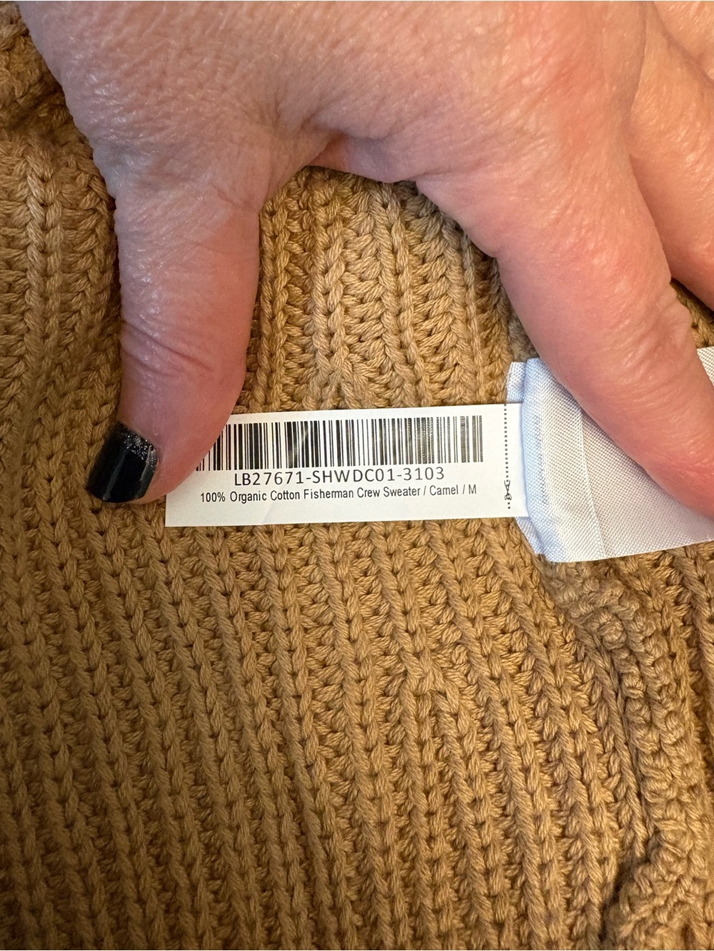 Quince 100% Organic Cotton Fisherman Crew sweater camel size Medium - Picture 9 of 9